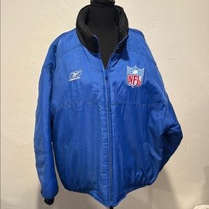 Reebok Blue Puffer Jacket with High Collar
